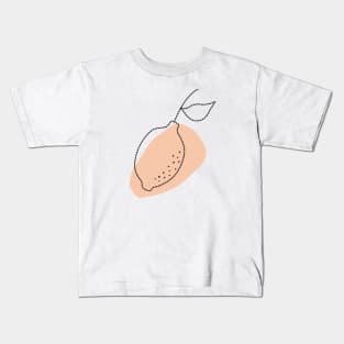 Minimalist Dotted Lemon Organic forms abstract art Kids T-Shirt